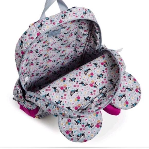 Disney Mickey and Minnie Vera Bradley Backpack with Pink Accent Bow - Picture 3 of 6